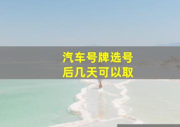 汽车号牌选号后几天可以取