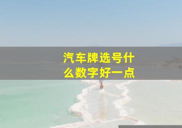 汽车牌选号什么数字好一点