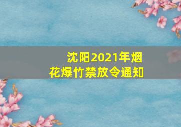 沈阳2021年烟花爆竹禁放令通知