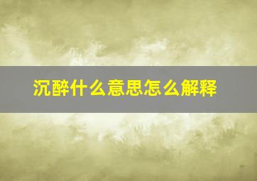 沉醉什么意思怎么解释