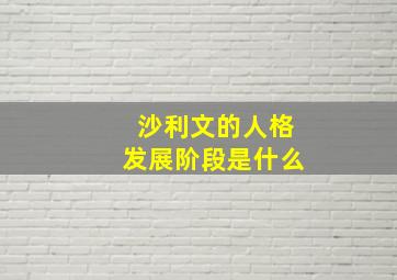 沙利文的人格发展阶段是什么