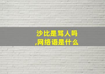 沙比是骂人吗,网络语是什么