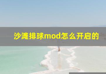 沙滩排球mod怎么开启的