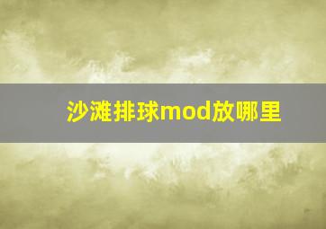 沙滩排球mod放哪里