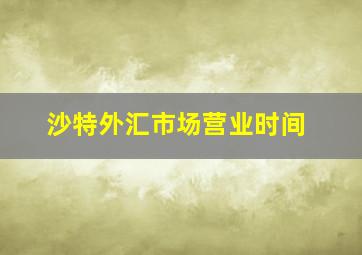 沙特外汇市场营业时间