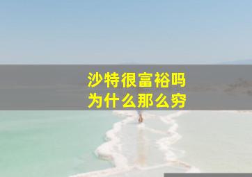 沙特很富裕吗为什么那么穷