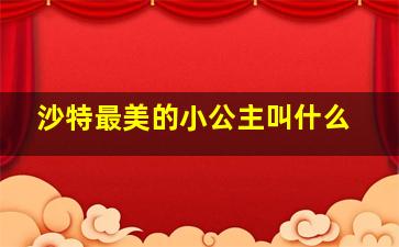 沙特最美的小公主叫什么