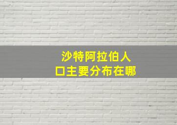 沙特阿拉伯人口主要分布在哪