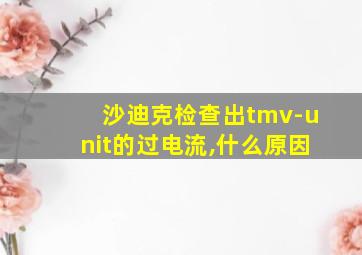 沙迪克检查出tmv-unit的过电流,什么原因