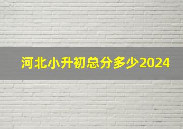 河北小升初总分多少2024