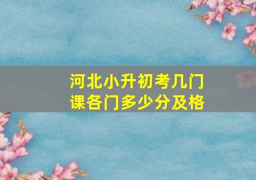 河北小升初考几门课各门多少分及格