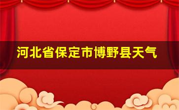 河北省保定市博野县天气