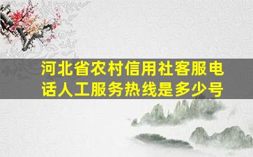 河北省农村信用社客服电话人工服务热线是多少号