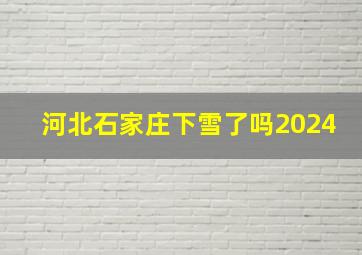 河北石家庄下雪了吗2024