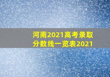 河南2021高考录取分数线一览表2021