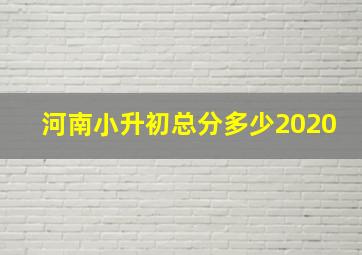 河南小升初总分多少2020