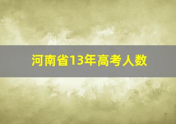 河南省13年高考人数