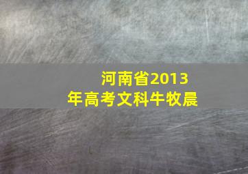 河南省2013年高考文科牛牧晨