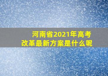 河南省2021年高考改革最新方案是什么呢