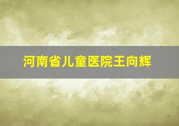 河南省儿童医院王向辉