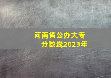 河南省公办大专分数线2023年