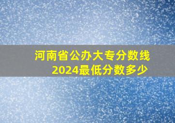 河南省公办大专分数线2024最低分数多少