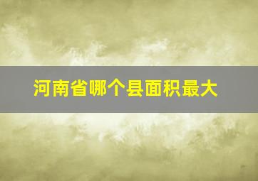 河南省哪个县面积最大