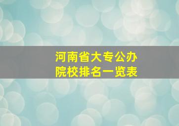 河南省大专公办院校排名一览表