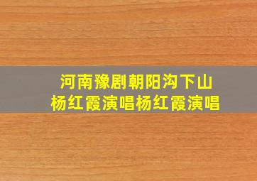 河南豫剧朝阳沟下山杨红霞演唱杨红霞演唱