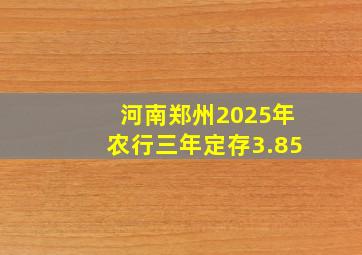 河南郑州2025年农行三年定存3.85