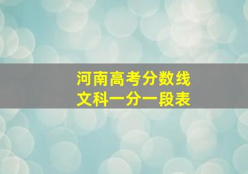 河南高考分数线文科一分一段表