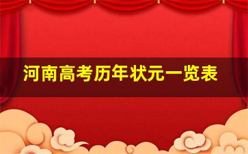 河南高考历年状元一览表