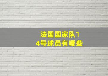 法国国家队14号球员有哪些