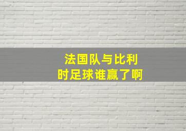 法国队与比利时足球谁赢了啊