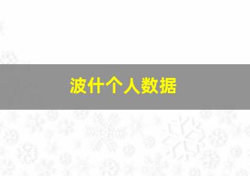 波什个人数据