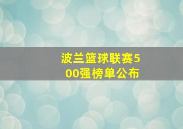 波兰篮球联赛500强榜单公布