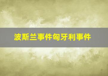 波斯兰事件匈牙利事件