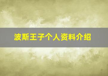 波斯王子个人资料介绍