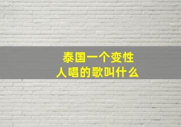 泰国一个变性人唱的歌叫什么