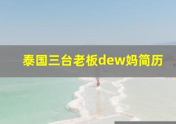 泰国三台老板dew妈简历