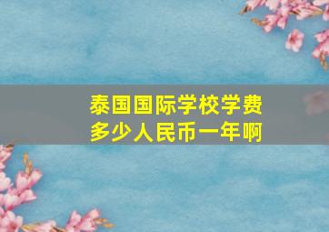 泰国国际学校学费多少人民币一年啊