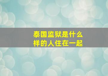 泰国监狱是什么样的人住在一起