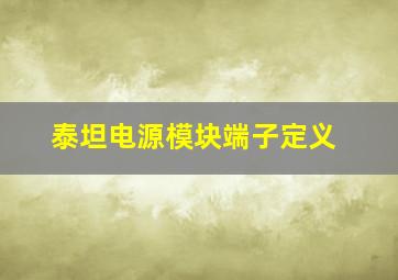 泰坦电源模块端子定义