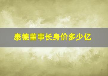 泰德董事长身价多少亿