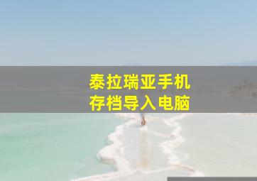 泰拉瑞亚手机存档导入电脑