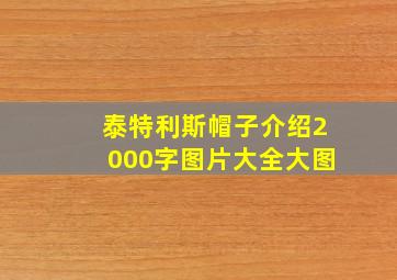 泰特利斯帽子介绍2000字图片大全大图