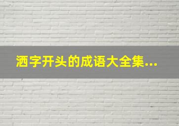 洒字开头的成语大全集...