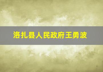 洛扎县人民政府王勇波