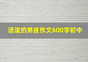 活泼的男孩作文600字初中