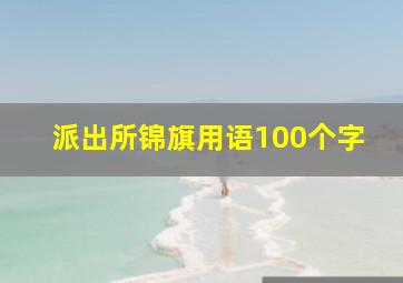 派出所锦旗用语100个字